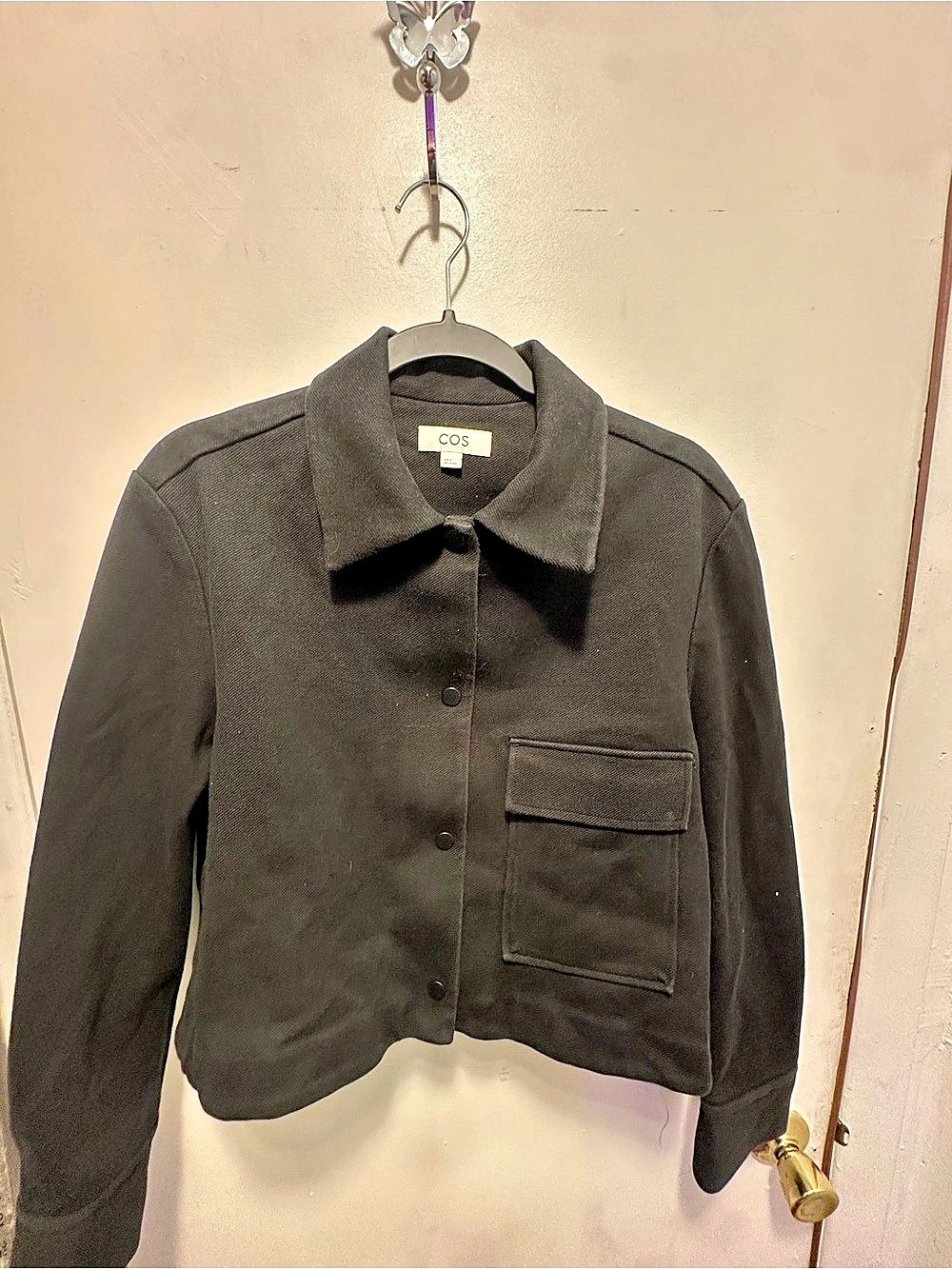 COS Women’s Cropped Twill Utility Jacket Black Size M